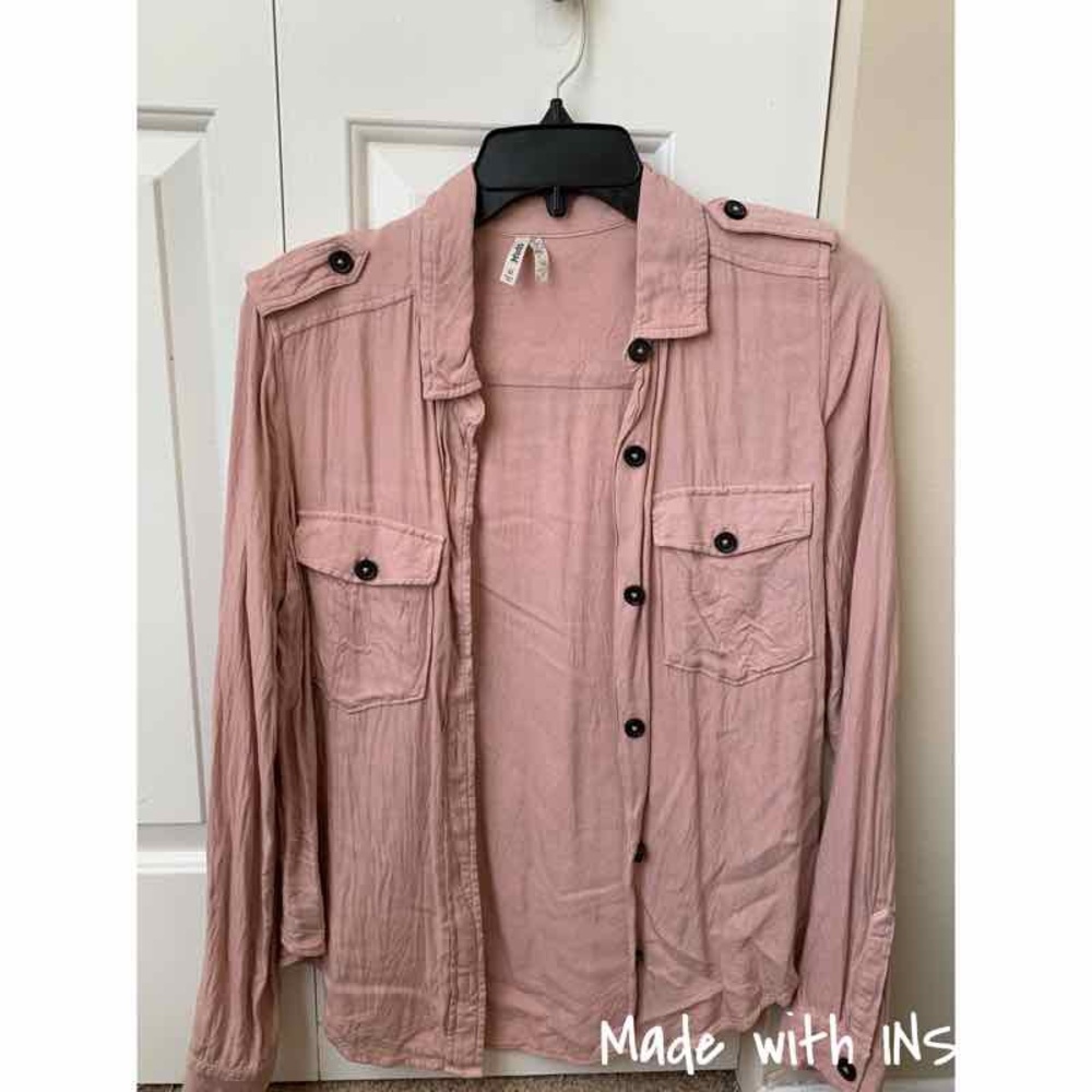 Pink button up